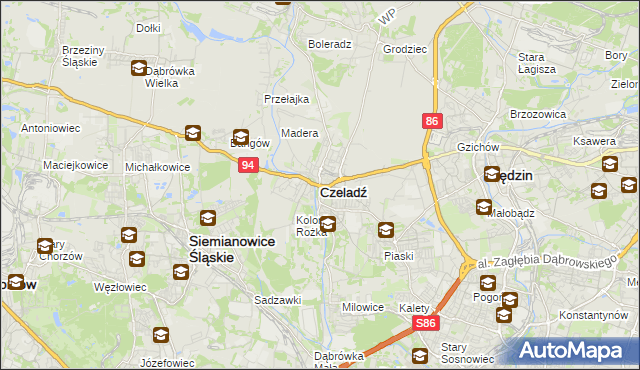 mapa Czeladź, Czeladź na mapie Targeo