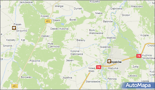 mapa Czernice gmina Osjaków, Czernice gmina Osjaków na mapie Targeo