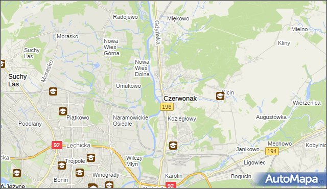 mapa Czerwonak, Czerwonak na mapie Targeo