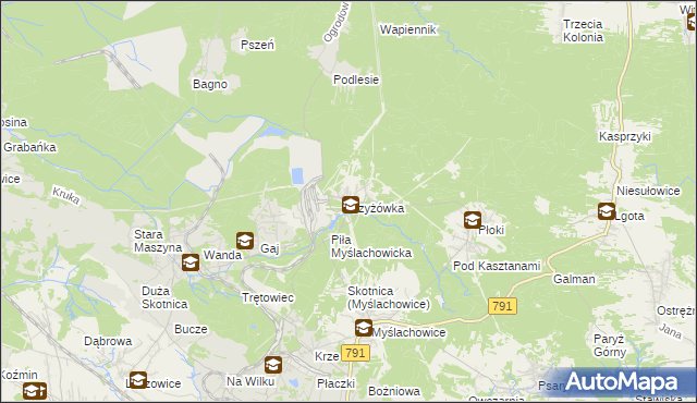 mapa Czyżówka gmina Trzebinia, Czyżówka gmina Trzebinia na mapie Targeo