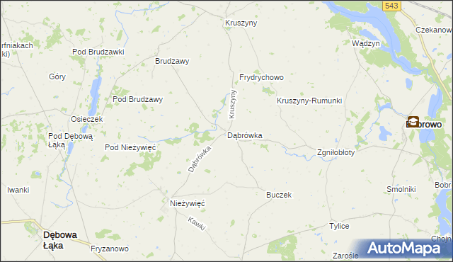 mapa Dąbrówka gmina Bobrowo, Dąbrówka gmina Bobrowo na mapie Targeo