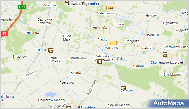 mapa Dąbrówka Warszawska, Dąbrówka Warszawska na mapie Targeo