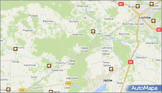 mapa Dębe Duże, Dębe Duże na mapie Targeo