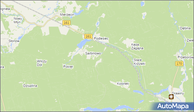 mapa Dębnik gmina Dobiegniew, Dębnik gmina Dobiegniew na mapie Targeo