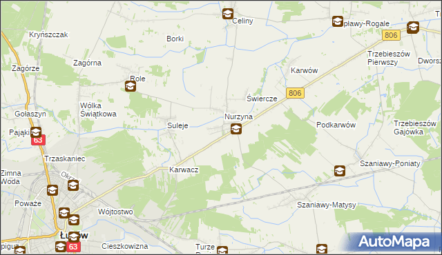 mapa Dębowica gmina Trzebieszów, Dębowica gmina Trzebieszów na mapie Targeo