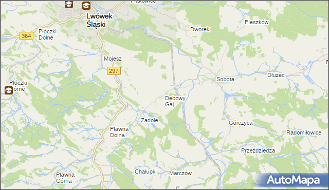 mapa Dębowy Gaj, Dębowy Gaj na mapie Targeo