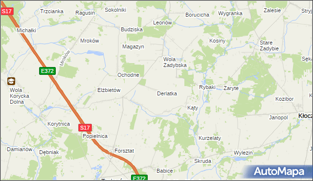 mapa Derlatka, Derlatka na mapie Targeo