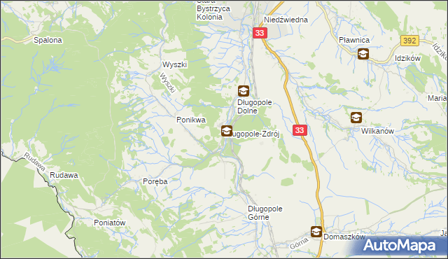 mapa Długopole-Zdrój, Długopole-Zdrój na mapie Targeo