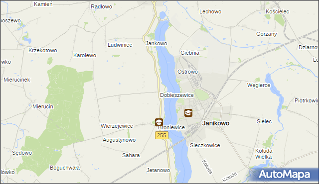 mapa Dobieszewice, Dobieszewice na mapie Targeo