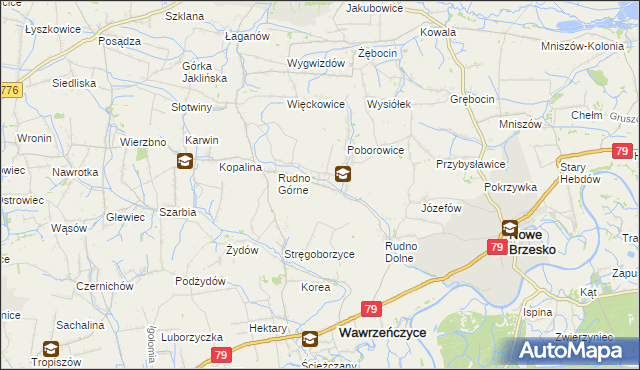 mapa Dobranowice gmina Igołomia-Wawrzeńczyce, Dobranowice gmina Igołomia-Wawrzeńczyce na mapie Targeo