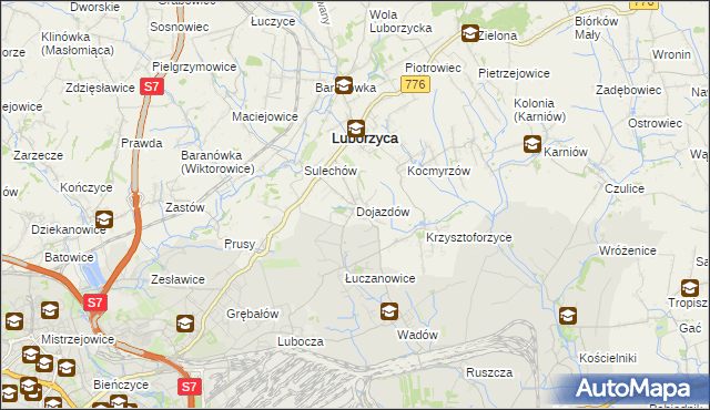 mapa Dojazdów, Dojazdów na mapie Targeo