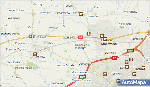 mapa Domaniewek Pierwszy, Domaniewek Pierwszy na mapie Targeo