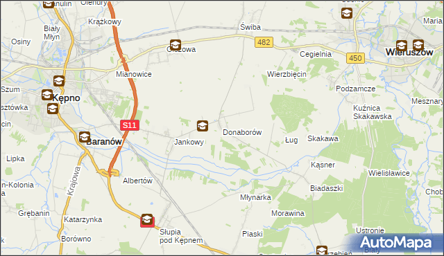 mapa Donaborów, Donaborów na mapie Targeo