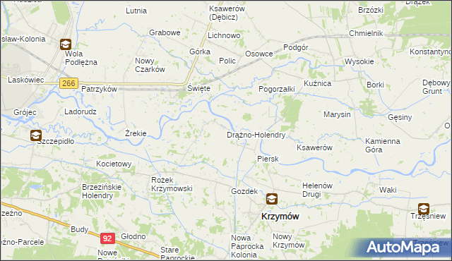 mapa Drążno-Holendry, Drążno-Holendry na mapie Targeo