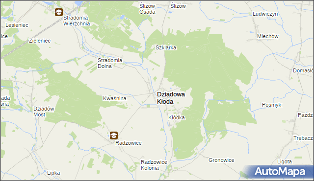 mapa Dziadowa Kłoda, Dziadowa Kłoda na mapie Targeo