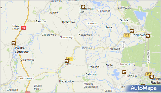 mapa Dzielnica gmina Cisek, Dzielnica gmina Cisek na mapie Targeo