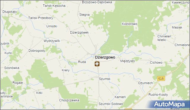 mapa Dzierzgowo, Dzierzgowo na mapie Targeo