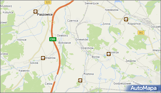 mapa Dzierzków, Dzierzków na mapie Targeo