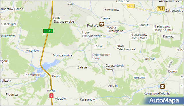 mapa Dzierzkówek Stary, Dzierzkówek Stary na mapie Targeo