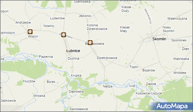 mapa Dzietrzkowice, Dzietrzkowice na mapie Targeo