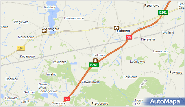 mapa Fałkowo, Fałkowo na mapie Targeo