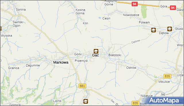 mapa Gać powiat przeworski, Gać powiat przeworski na mapie Targeo