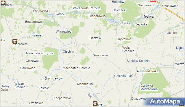 mapa Ginetówka, Ginetówka na mapie Targeo