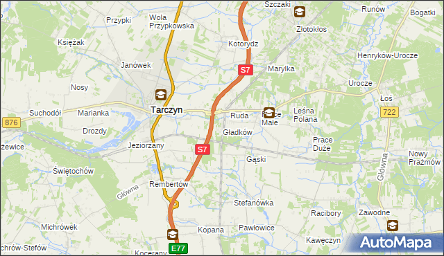 mapa Gładków, Gładków na mapie Targeo