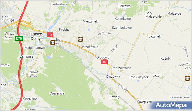 mapa Głogowo, Głogowo na mapie Targeo