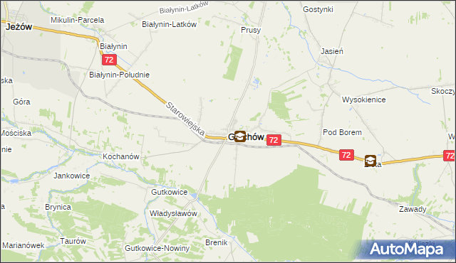 mapa Głuchów powiat skierniewicki, Głuchów powiat skierniewicki na mapie Targeo