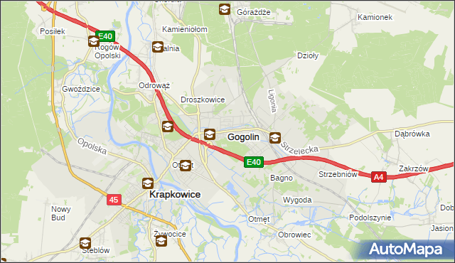 mapa Gogolin powiat krapkowicki, Gogolin powiat krapkowicki na mapie Targeo