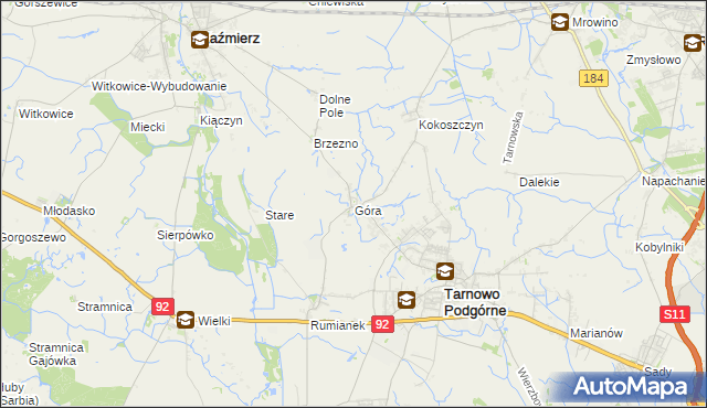 mapa Góra gmina Tarnowo Podgórne, Góra gmina Tarnowo Podgórne na mapie Targeo