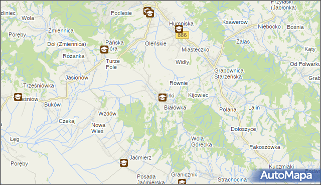 mapa Górki gmina Brzozów, Górki gmina Brzozów na mapie Targeo