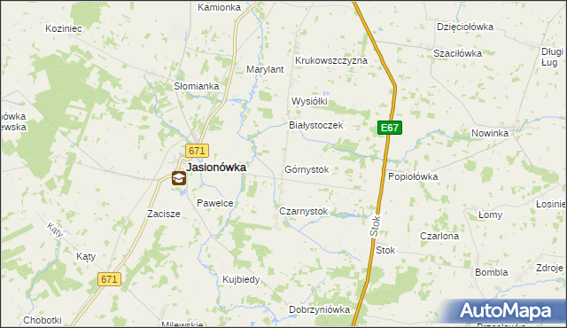 mapa Górnystok, Górnystok na mapie Targeo