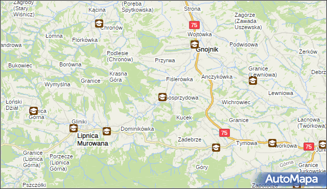 mapa Gosprzydowa, Gosprzydowa na mapie Targeo