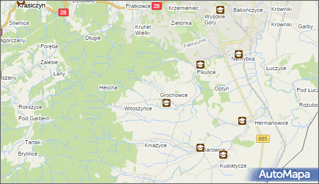 mapa Grochowce, Grochowce na mapie Targeo
