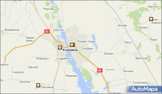 mapa Grodztwo gmina Kruszwica, Grodztwo gmina Kruszwica na mapie Targeo