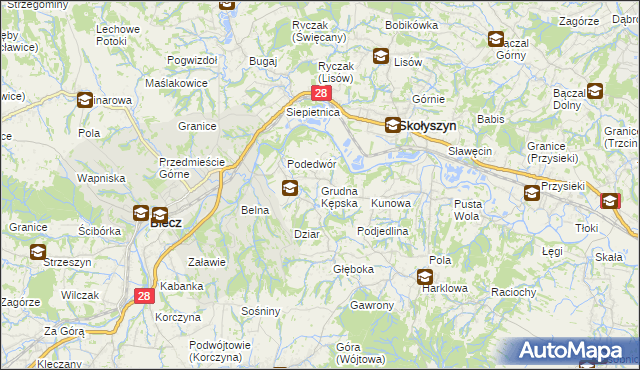 mapa Grudna Kępska, Grudna Kępska na mapie Targeo