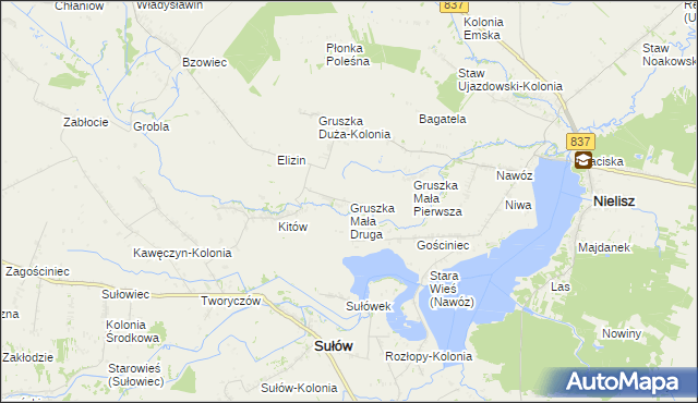 mapa Gruszka Mała Druga, Gruszka Mała Druga na mapie Targeo
