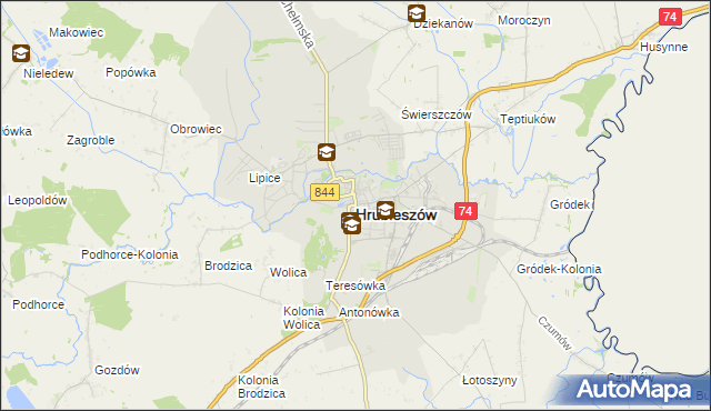 mapa Hrubieszów, Hrubieszów na mapie Targeo