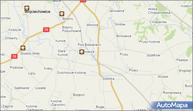 mapa Jakubowice gmina Ożarów, Jakubowice gmina Ożarów na mapie Targeo