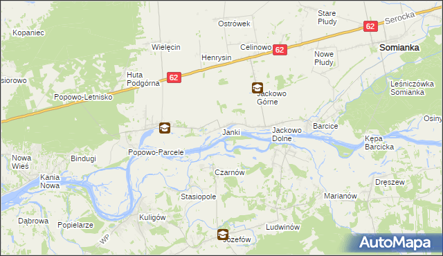 mapa Janki gmina Somianka, Janki gmina Somianka na mapie Targeo