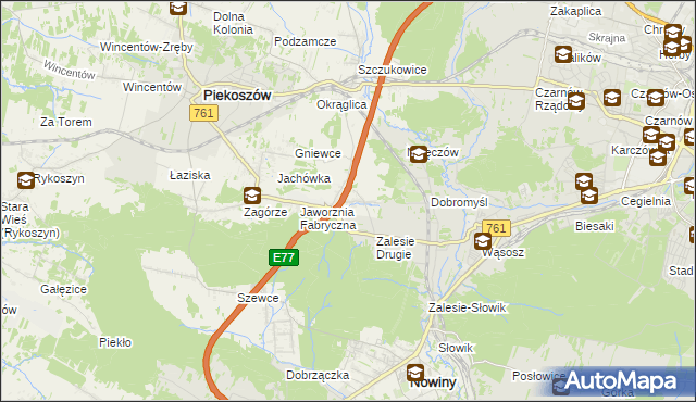 mapa Janów gmina Piekoszów, Janów gmina Piekoszów na mapie Targeo