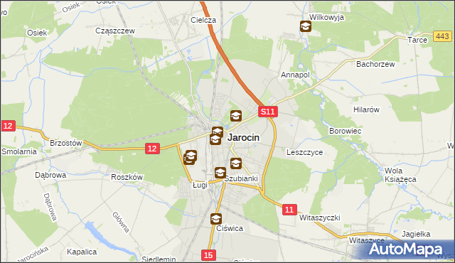 mapa Jarocin, Jarocin na mapie Targeo