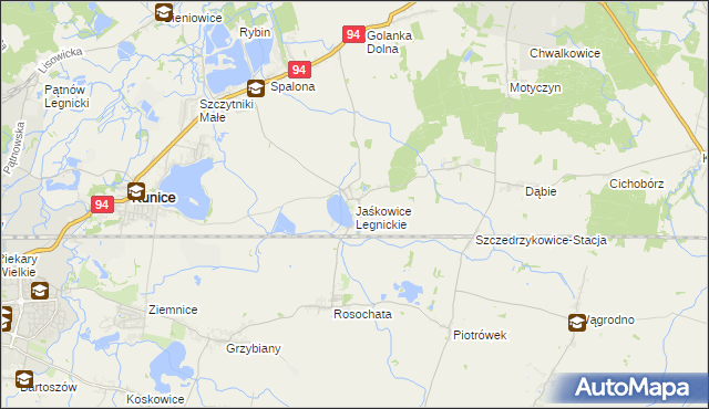 mapa Jaśkowice Legnickie, Jaśkowice Legnickie na mapie Targeo