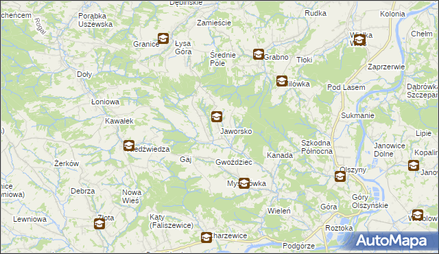 mapa Jaworsko, Jaworsko na mapie Targeo