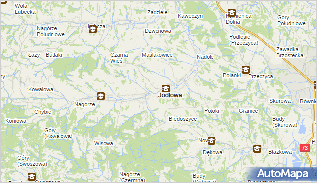 mapa Jodłowa, Jodłowa na mapie Targeo