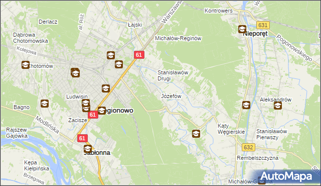 mapa Józefów gmina Nieporęt, Józefów gmina Nieporęt na mapie Targeo