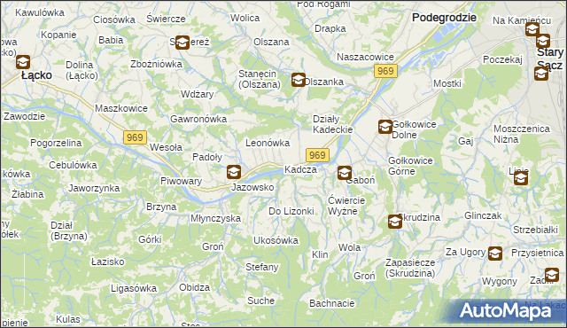 mapa Kadcza, Kadcza na mapie Targeo