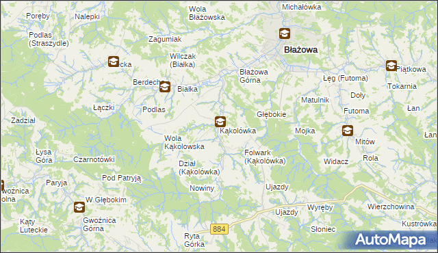 mapa Kąkolówka, Kąkolówka na mapie Targeo